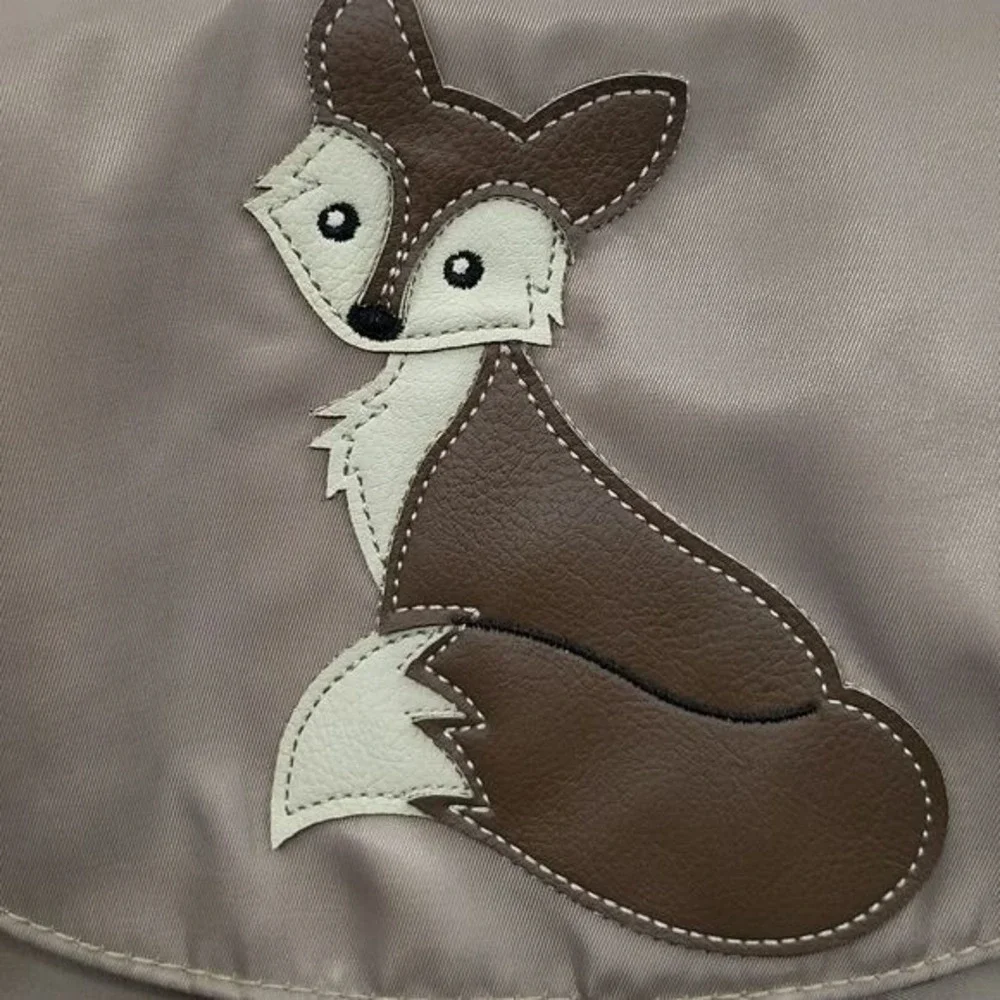 Union Bay Fox Backpack Bag Patch Nylon Purse Lightweight Snap Flap Tan